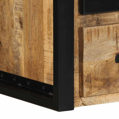 Bedside table 40x35x40 cm solid rough mango wood