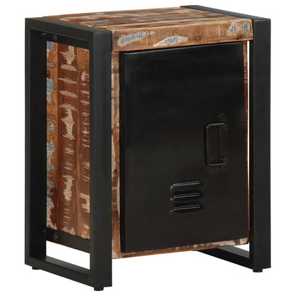 Multicoloured bedside table 40x30x51cm solid reclaimed wood