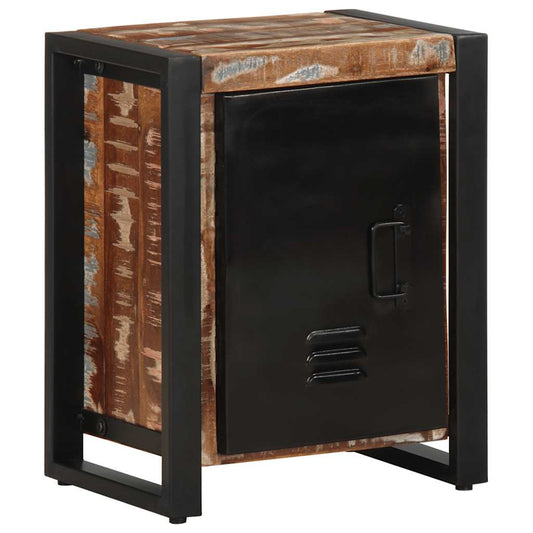 Multicoloured bedside table 40x30x51cm solid reclaimed wood