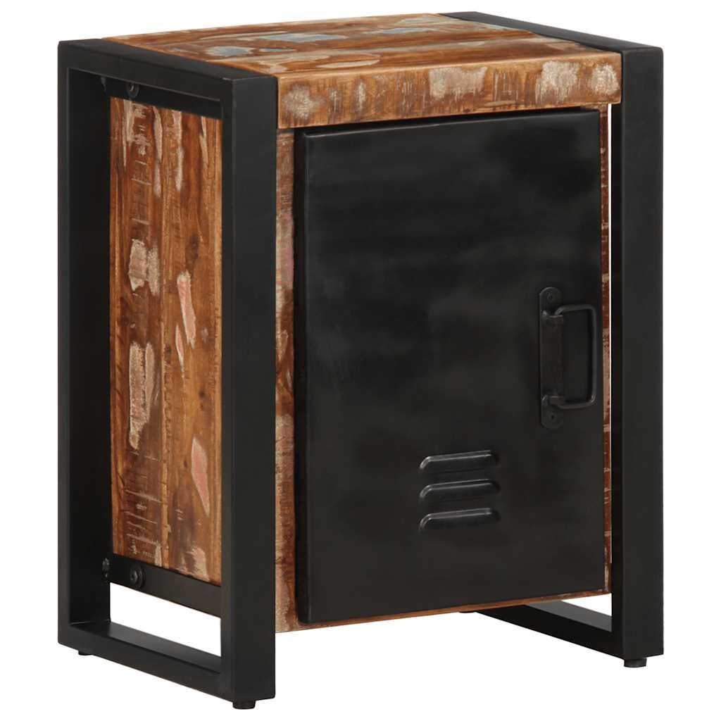 Multicoloured bedside table 40x30x51cm solid reclaimed wood