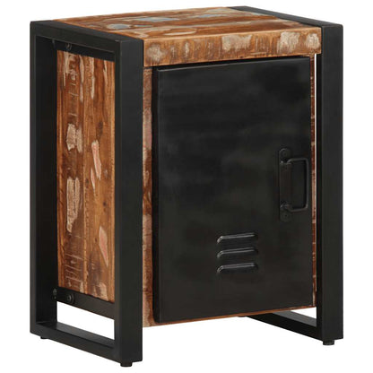 Multicoloured bedside table 40x30x51cm solid reclaimed wood