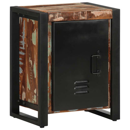 Multicoloured bedside table 40x30x51cm solid reclaimed wood