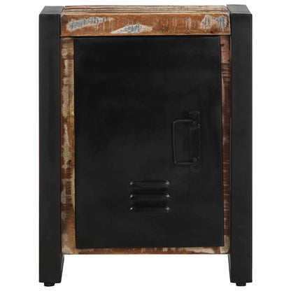 Multicoloured bedside table 40x30x51cm solid reclaimed wood