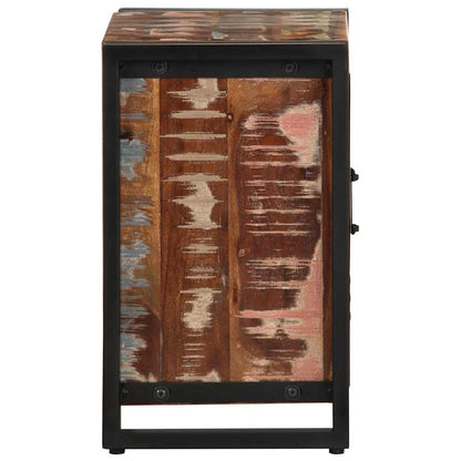 Multicoloured bedside table 40x30x51cm solid reclaimed wood