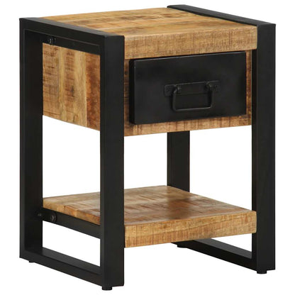 Bedside table 35x34x45 cm solid rough mango wood