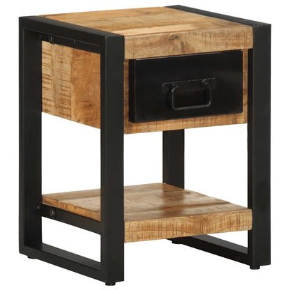 Bedside table 35x34x45 cm solid rough mango wood