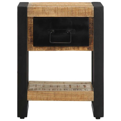Bedside table 35x34x45 cm solid rough mango wood