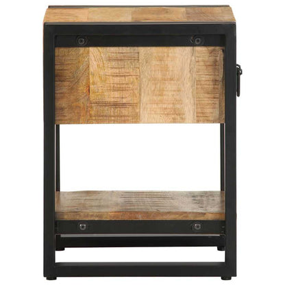 Bedside table 35x34x45 cm solid rough mango wood