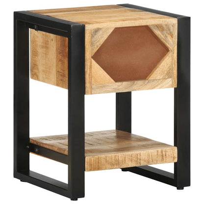 Bedside table 35x34x45 cm solid rough mango wood