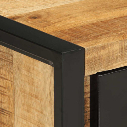 Bedside table 35x34x45 cm solid rough mango wood