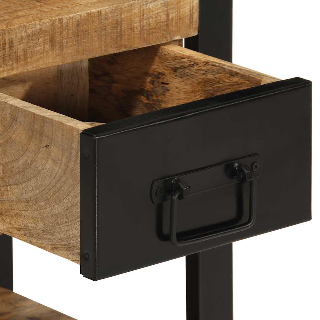 Bedside table 35x34x45 cm solid rough mango wood
