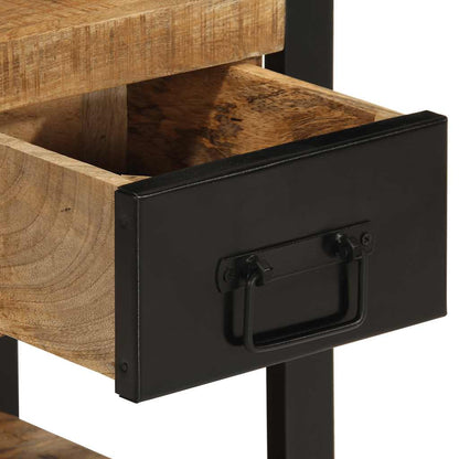 Bedside table 35x34x45 cm solid rough mango wood