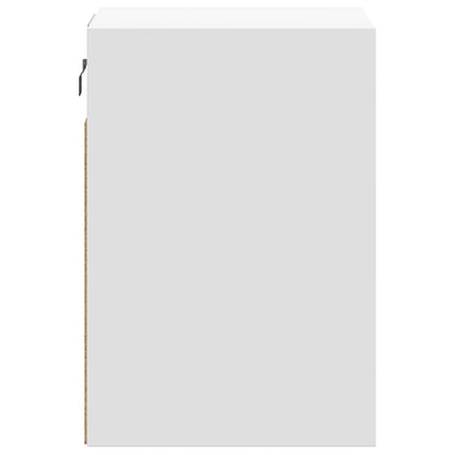 Wall mounted bedside table with white LED lights