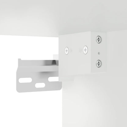 Wall mounted bedside table with white LED lights