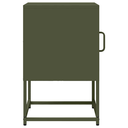 Mesa cabeceira 36x39x60,5 cm aço laminado a frio verde-azeitona