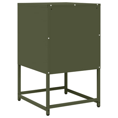 Mesa cabeceira 36x39x60,5 cm aço laminado a frio verde-azeitona