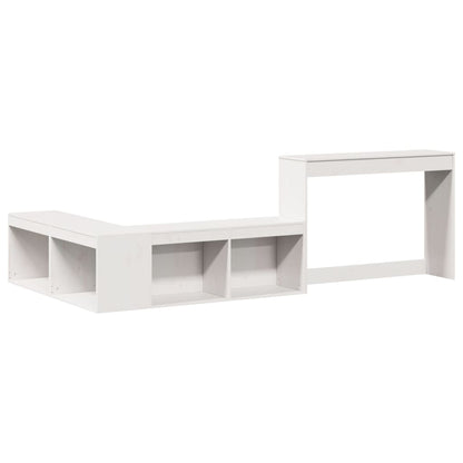 Mesa cabeceira c/ secretária 232x112x75 cm pinho maciço branco