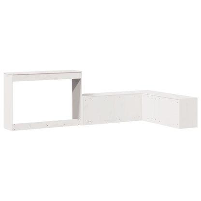 Mesa cabeceira c/ secretária 232x112x75 cm pinho maciço branco