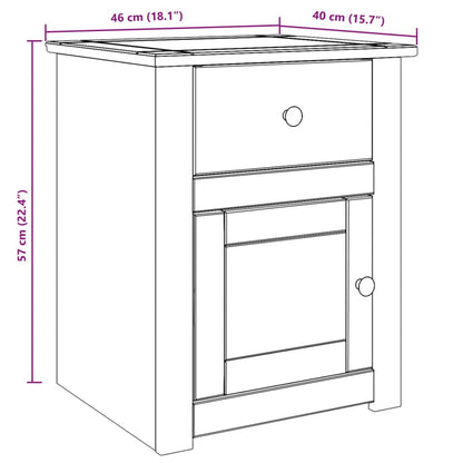 Panama bedside table 46x40x57 cm solid pine wood