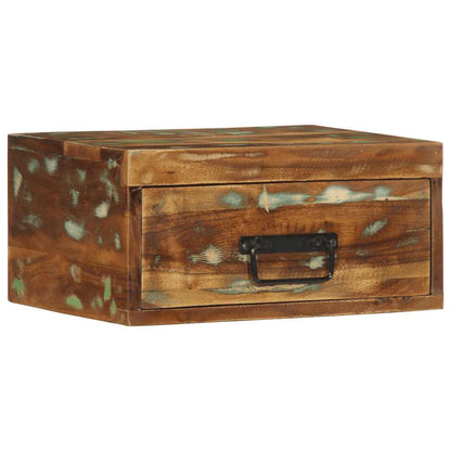 Wall mounted bedside tables 2 pcs solid reclaimed wood