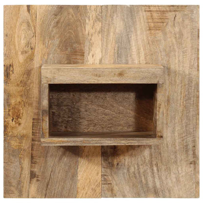 Bedside table 50x27x50 cm solid rough mango wood