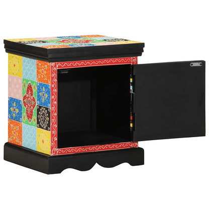 Mesa de cabeceira 2 pcs multicor madeira de mangueira maciça