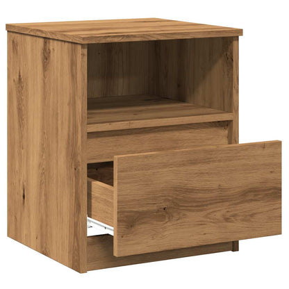 Bedside table 40x40x50 cm derived from artisanal oak wood