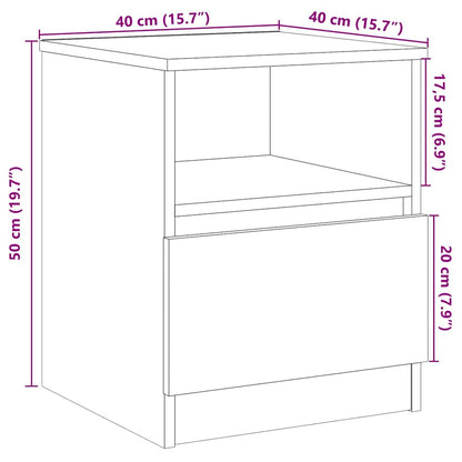 Bedside table 40x40x50 cm derived from artisanal oak wood