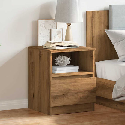 Bedside table 40x40x50 cm derived from artisanal oak wood