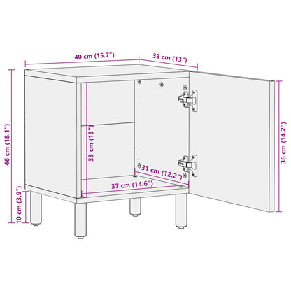 Bedside tables 2 pcs 40x33x46 cm solid mango wood black