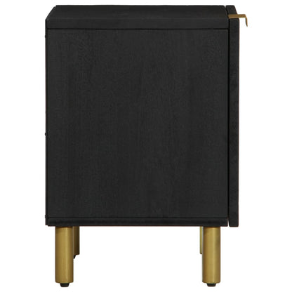 Bedside tables 2 pcs 40x33x46 cm solid mango wood black