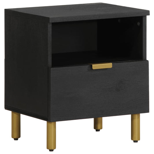 Bedside table 40x33x46 cm black wood derivatives