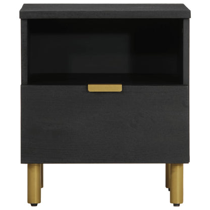 Bedside table 40x33x46 cm black wood derivatives