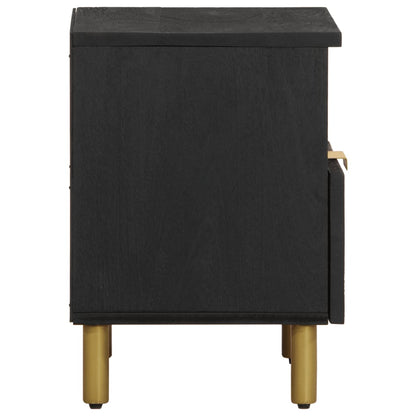 Bedside table 40x33x46 cm black wood derivatives
