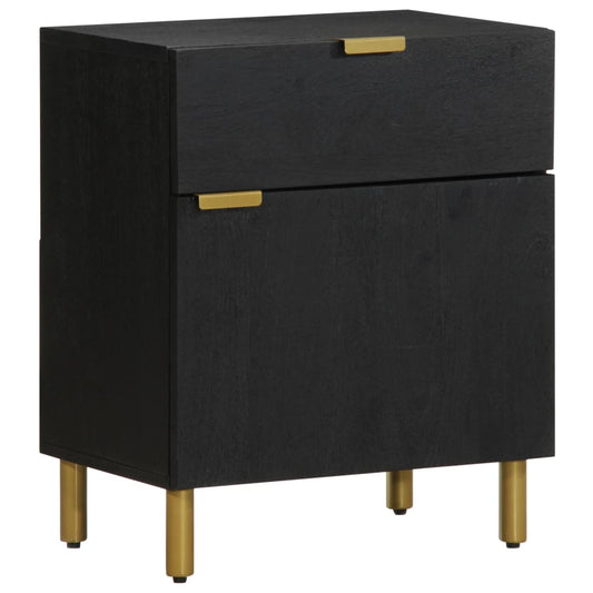 Bedside table 50x33x60 cm black wood derivatives