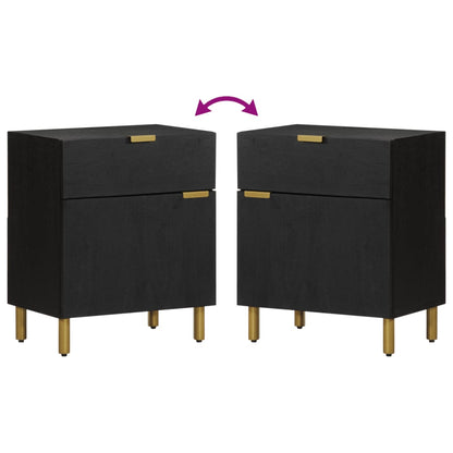 Bedside table 50x33x60 cm black wood derivatives