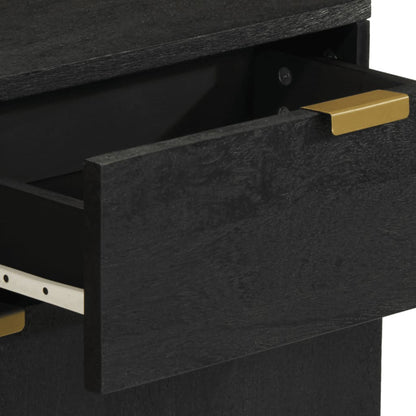 Bedside table 50x33x60 cm black wood derivatives