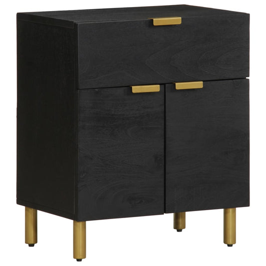 Bedside table 50x33x60 cm black wood derivatives