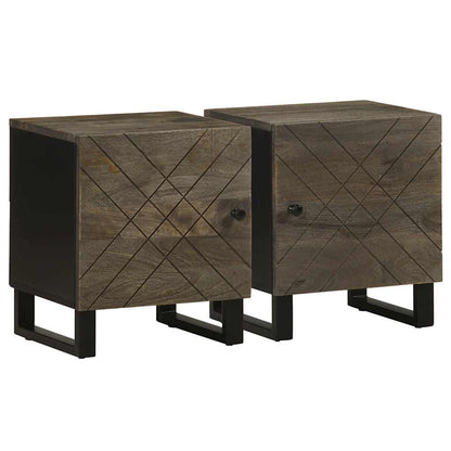 Bedside tables 2 pcs 40x33x46 cm solid mango wood black
