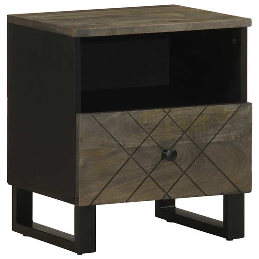 Mesa de cabeceira 40x33x46 cm madeira de mangueira maciça preto