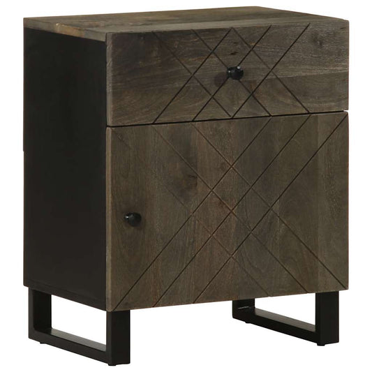 Mesa de cabeceira 50x33x60 cm madeira de mangueira maciça preto