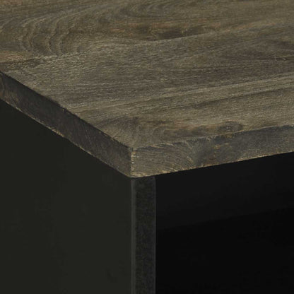 Mesa de cabeceira preto 50x33x62 cm madeira de mangueira maciça
