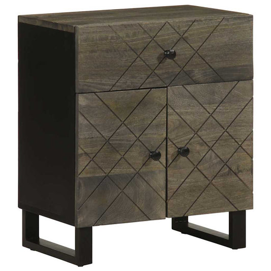 Bedside table 50x33x60 cm solid mango wood black