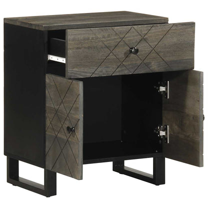 Bedside table 50x33x60 cm solid mango wood black