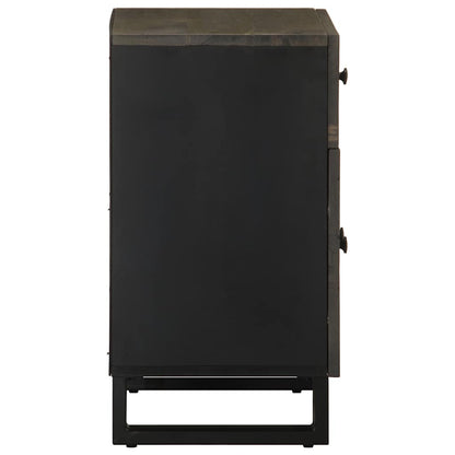 Bedside table 50x33x60 cm solid mango wood black
