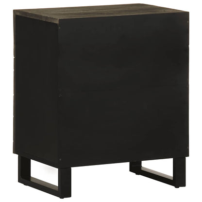 Bedside table 50x33x60 cm solid mango wood black