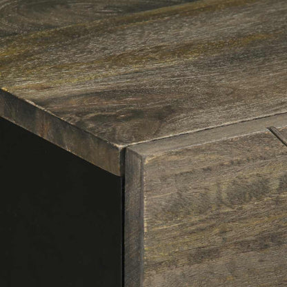 Bedside table 50x33x60 cm solid mango wood black