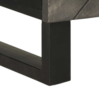 Bedside table 50x33x60 cm solid mango wood black