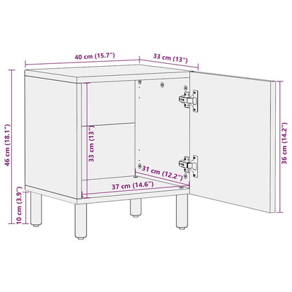 Bedside tables 2 pcs brown solid mango wood