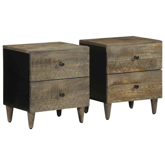 Light grey bedside tables 2 pcs 40x33x46 cm